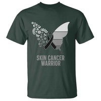 Floral Butterfly Melanoma Awarenes T Shirt Black Ribbon Warrior Support Gift