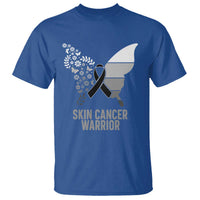 Floral Butterfly Melanoma Awarenes T Shirt Black Ribbon Warrior Support Gift