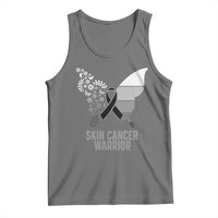 Floral Butterfly Melanoma Awarenes Tank Top Black Ribbon Warrior Support Gift