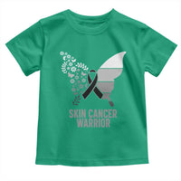Floral Butterfly Melanoma Awarenes Toddler T Shirt Black Ribbon Warrior Support Gift