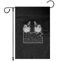 Fuck Melanoma Garden Flag Skeleton Hand Black Ribbon Awareness
