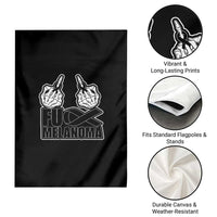 Fuck Melanoma Garden Flag Skeleton Hand Black Ribbon Awareness