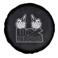 Fuck Melanoma Spare Tire Cover Skeleton Hand Black Ribbon Awareness