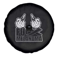 Fuck Melanoma Spare Tire Cover Skeleton Hand Black Ribbon Awareness