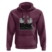 Fuck Melanoma Hoodie Skeleton Hand Black Ribbon Awareness