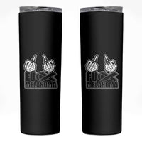 Fuck Melanoma Skinny Tumbler Skeleton Hand Black Ribbon Awareness