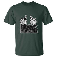 Fuck Melanoma T Shirt Skeleton Hand Black Ribbon Awareness