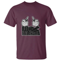 Fuck Melanoma T Shirt Skeleton Hand Black Ribbon Awareness