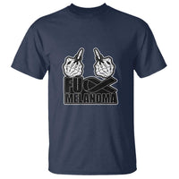 Fuck Melanoma T Shirt Skeleton Hand Black Ribbon Awareness