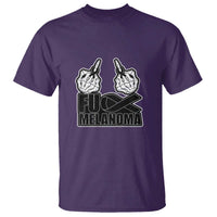 Fuck Melanoma T Shirt Skeleton Hand Black Ribbon Awareness