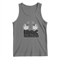 Fuck Melanoma Tank Top Skeleton Hand Black Ribbon Awareness