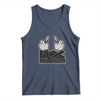 Fuck Melanoma Tank Top Skeleton Hand Black Ribbon Awareness