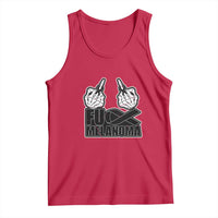 Fuck Melanoma Tank Top Skeleton Hand Black Ribbon Awareness
