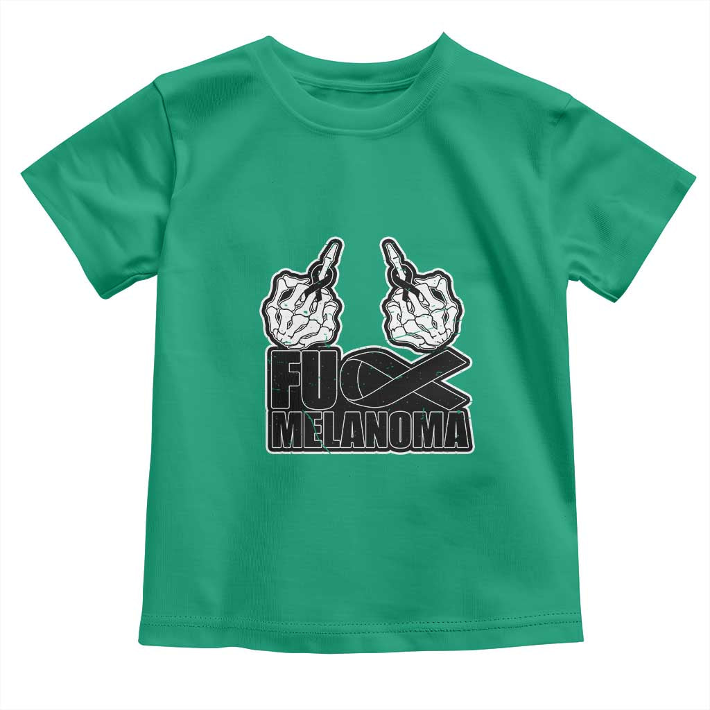 Fuck Melanoma Toddler T Shirt Skeleton Hand Black Ribbon Awareness