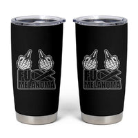 Fuck Melanoma Tumbler Cup Skeleton Hand Black Ribbon Awareness