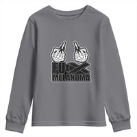 Fuck Melanoma Youth Sweatshirt Skeleton Hand Black Ribbon Awareness