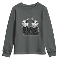 Fuck Melanoma Youth Sweatshirt Skeleton Hand Black Ribbon Awareness