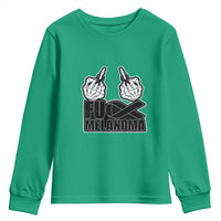 Fuck Melanoma Youth Sweatshirt Skeleton Hand Black Ribbon Awareness
