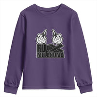 Fuck Melanoma Youth Sweatshirt Skeleton Hand Black Ribbon Awareness