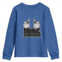 Fuck Melanoma Youth Sweatshirt Skeleton Hand Black Ribbon Awareness