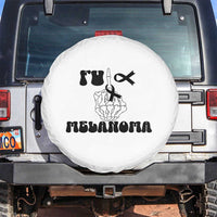 Fuck Melanoma Awareness Spare Tire Cover Skeleton Hand Ribbon Warrior Gift