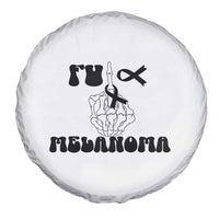 Fuck Melanoma Awareness Spare Tire Cover Skeleton Hand Ribbon Warrior Gift
