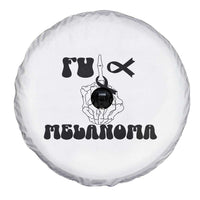 Fuck Melanoma Awareness Spare Tire Cover Skeleton Hand Ribbon Warrior Gift