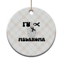 Fuck Melanoma Awareness Ceramic Ornament Skeleton Hand Ribbon Warrior Gift