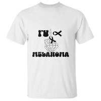 Fuck Melanoma Awareness T Shirt Skeleton Hand Ribbon Warrior Gift
