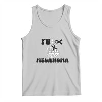 Fuck Melanoma Awareness Tank Top Skeleton Hand Ribbon Warrior Gift