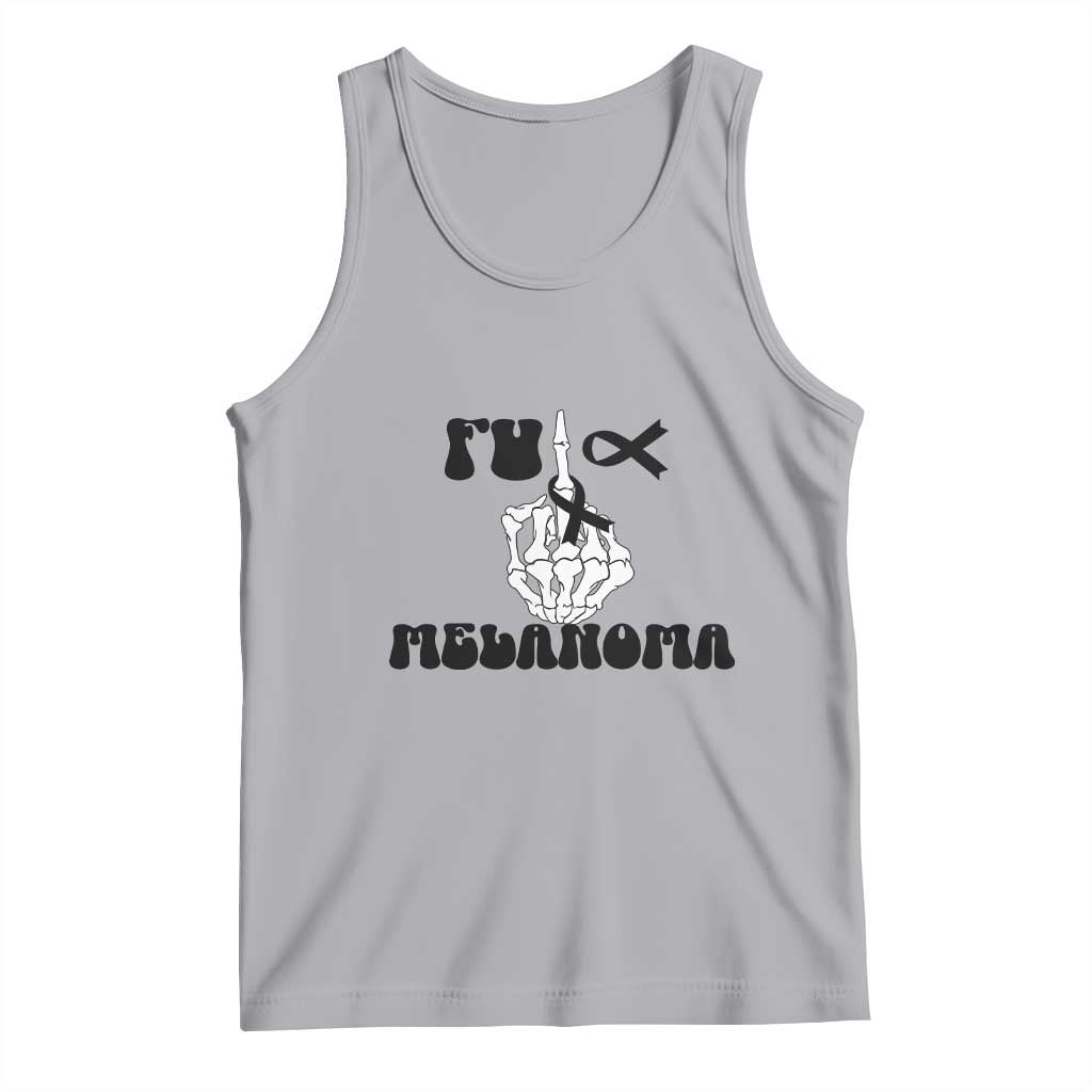 Fuck Melanoma Awareness Tank Top Skeleton Hand Ribbon Warrior Gift