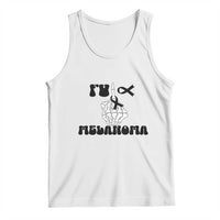 Fuck Melanoma Awareness Tank Top Skeleton Hand Ribbon Warrior Gift