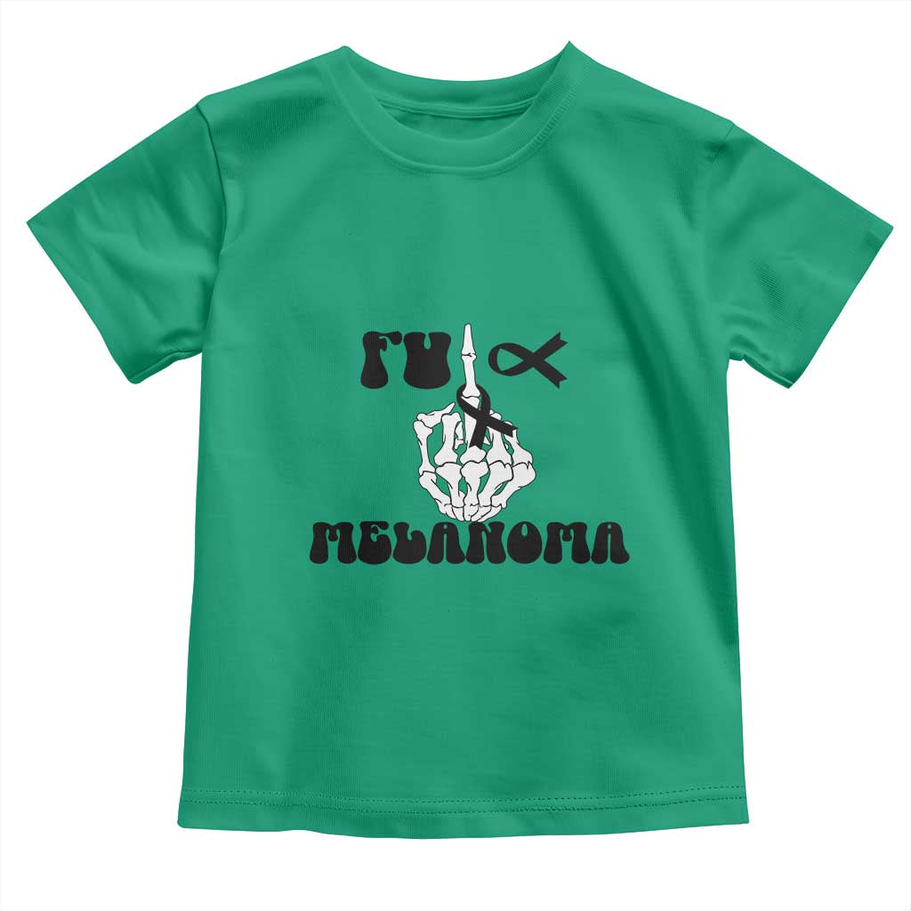 Fuck Melanoma Awareness Toddler T Shirt Skeleton Hand Ribbon Warrior Gift