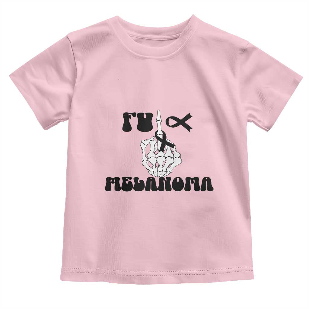Fuck Melanoma Awareness Toddler T Shirt Skeleton Hand Ribbon Warrior Gift