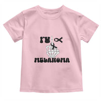 Fuck Melanoma Awareness Toddler T Shirt Skeleton Hand Ribbon Warrior Gift
