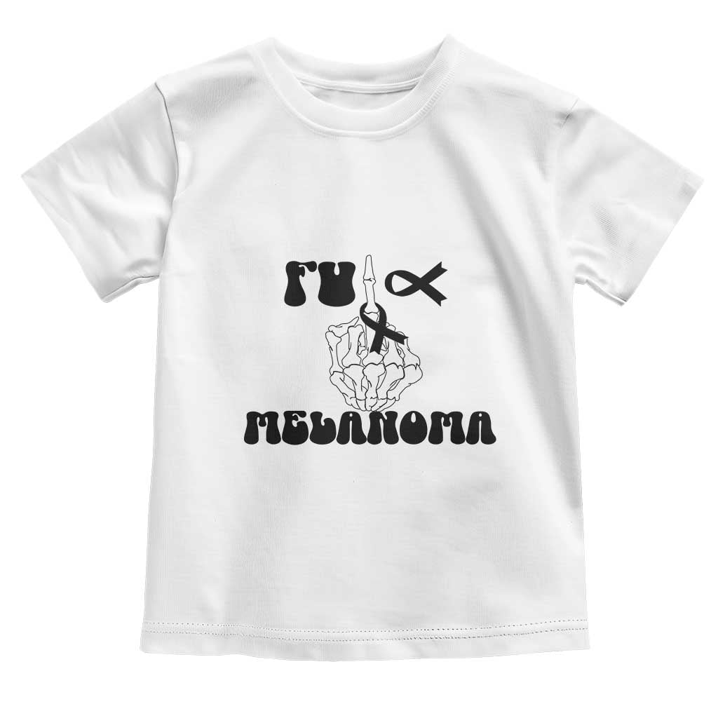 Fuck Melanoma Awareness Toddler T Shirt Skeleton Hand Ribbon Warrior Gift