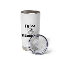Fuck Melanoma Awareness Tumbler Cup Skeleton Hand Ribbon Warrior Gift