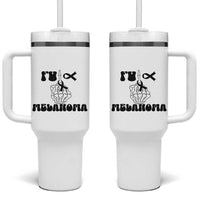 Fuck Melanoma Awareness Tumbler With Handle Skeleton Hand Ribbon Warrior Gift