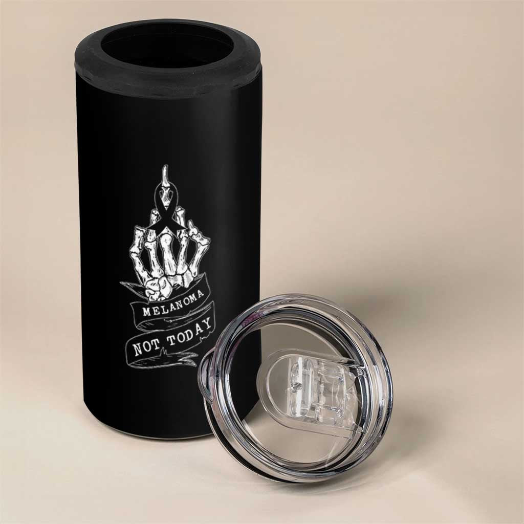 Melanoma Fighter Not Today 4 in 1 Can Cooler Tumbler Skin Cancer Awareness Gift