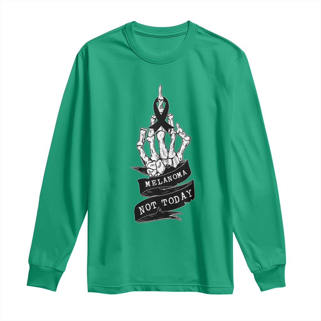 Melanoma Fighter Not Today Long Sleeve Shirt Skin Cancer Awareness Gift