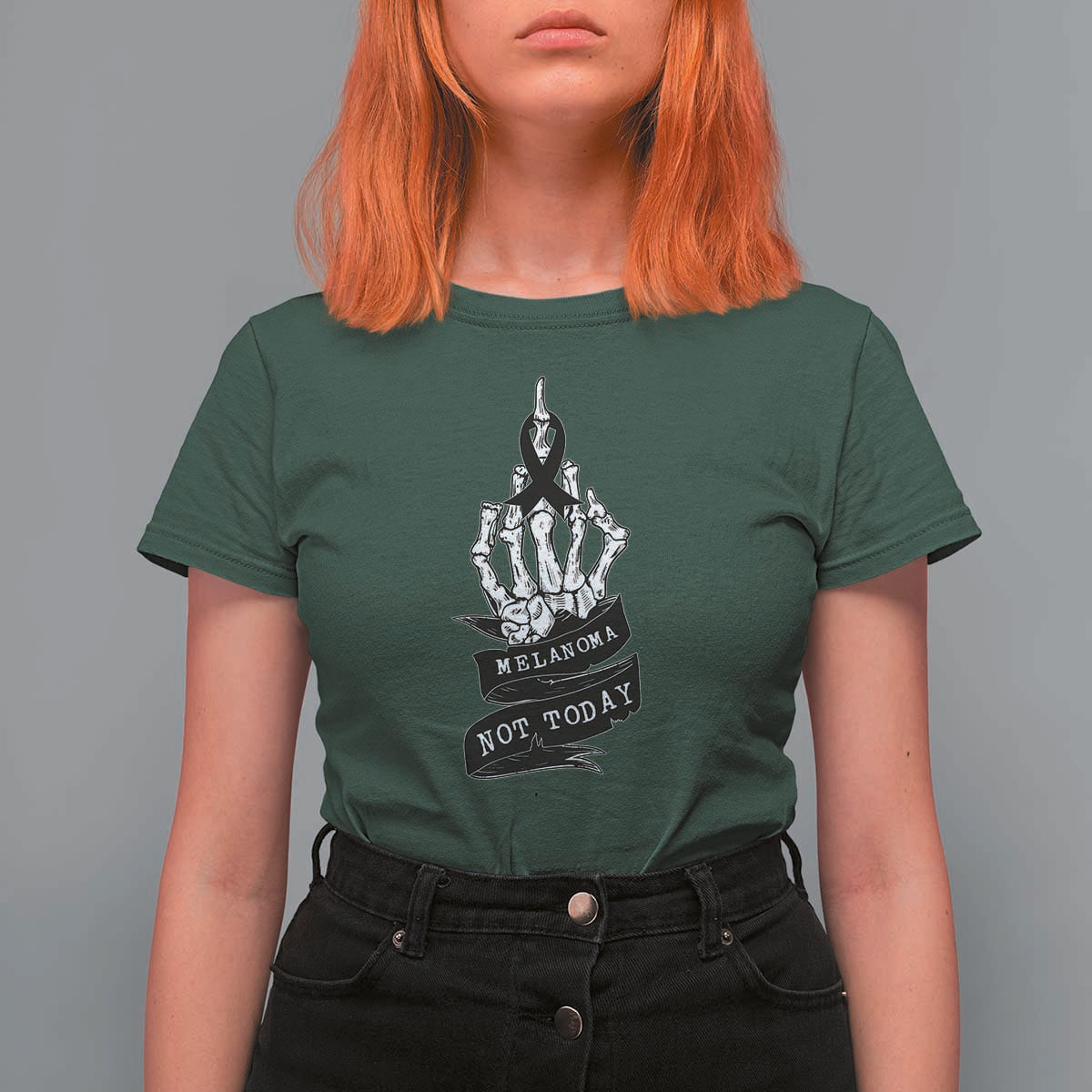 Melanoma Fighter Not Today T Shirt For Women Skin Cancer Awareness Gift