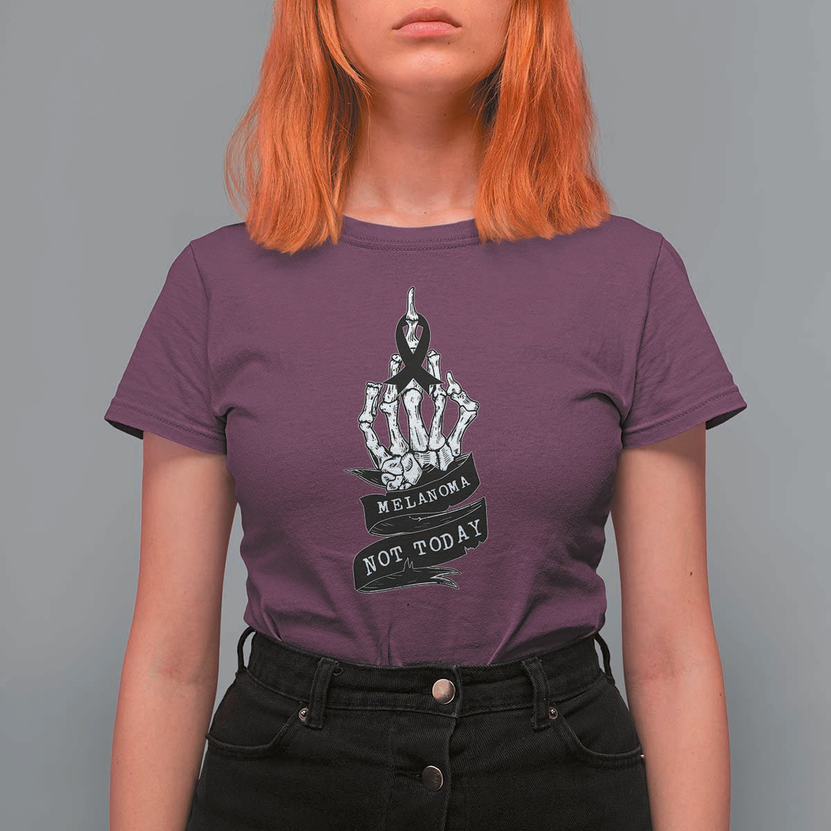 Melanoma Fighter Not Today T Shirt For Women Skin Cancer Awareness Gift