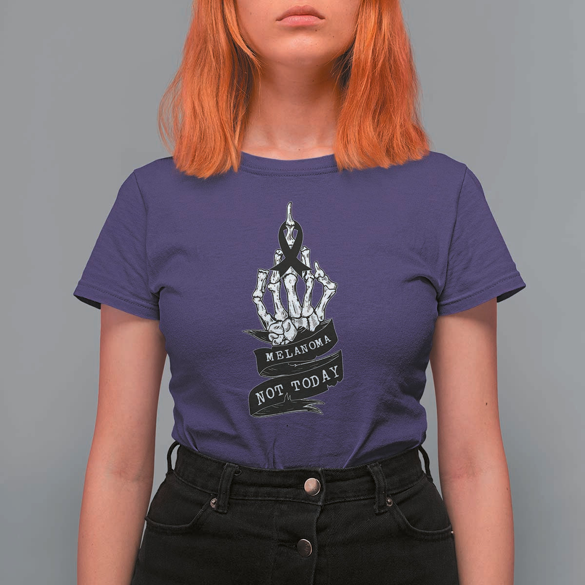Melanoma Fighter Not Today T Shirt For Women Skin Cancer Awareness Gift