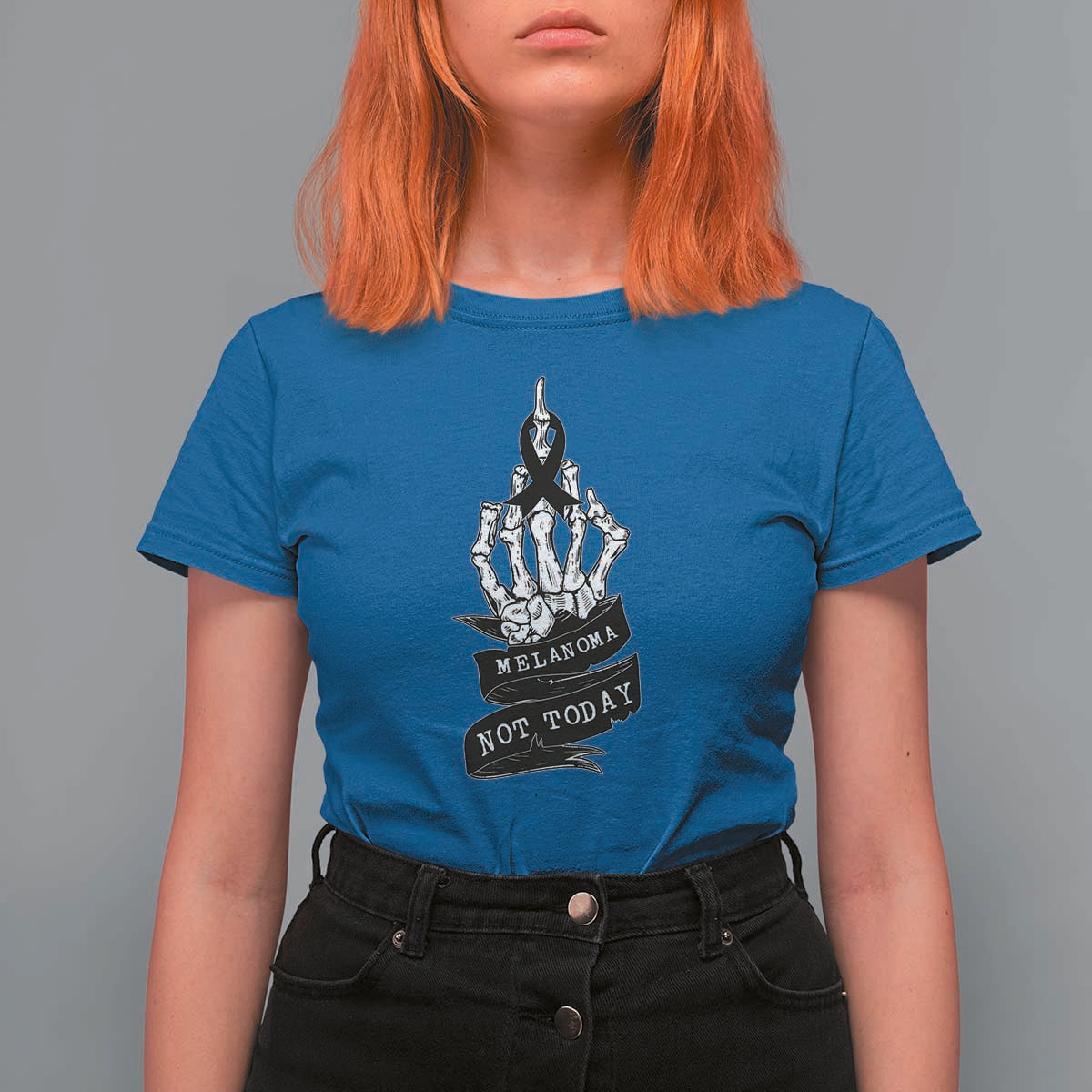 Melanoma Fighter Not Today T Shirt For Women Skin Cancer Awareness Gift