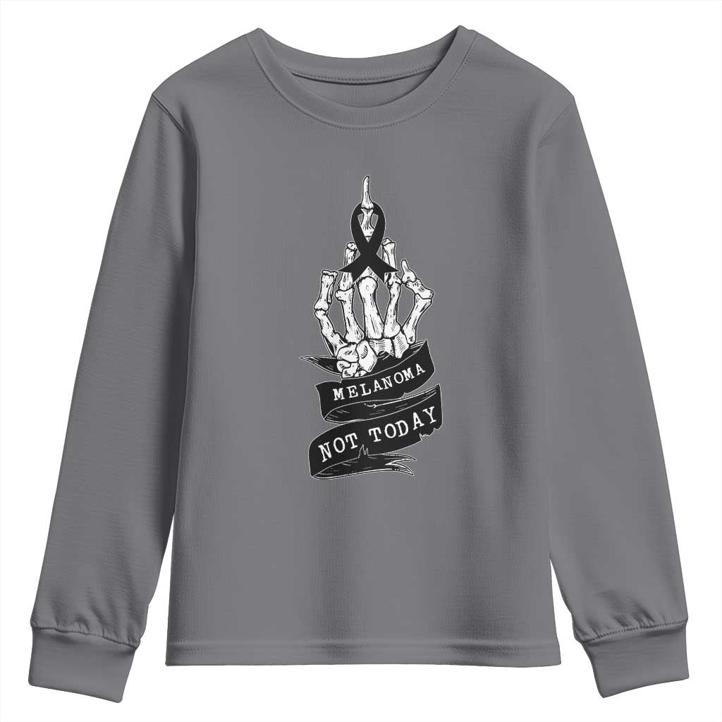 Melanoma Fighter Not Today Youth Sweatshirt Skin Cancer Awareness Gift