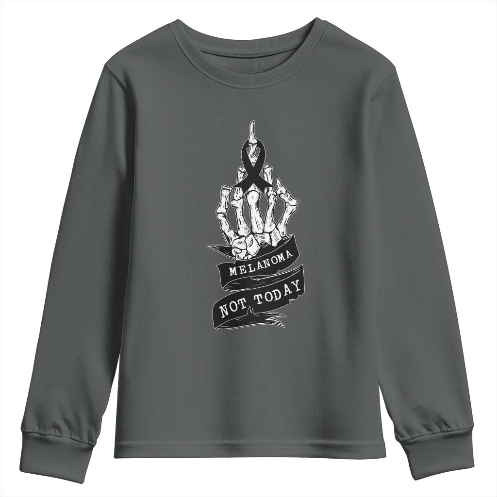 Melanoma Fighter Not Today Youth Sweatshirt Skin Cancer Awareness Gift