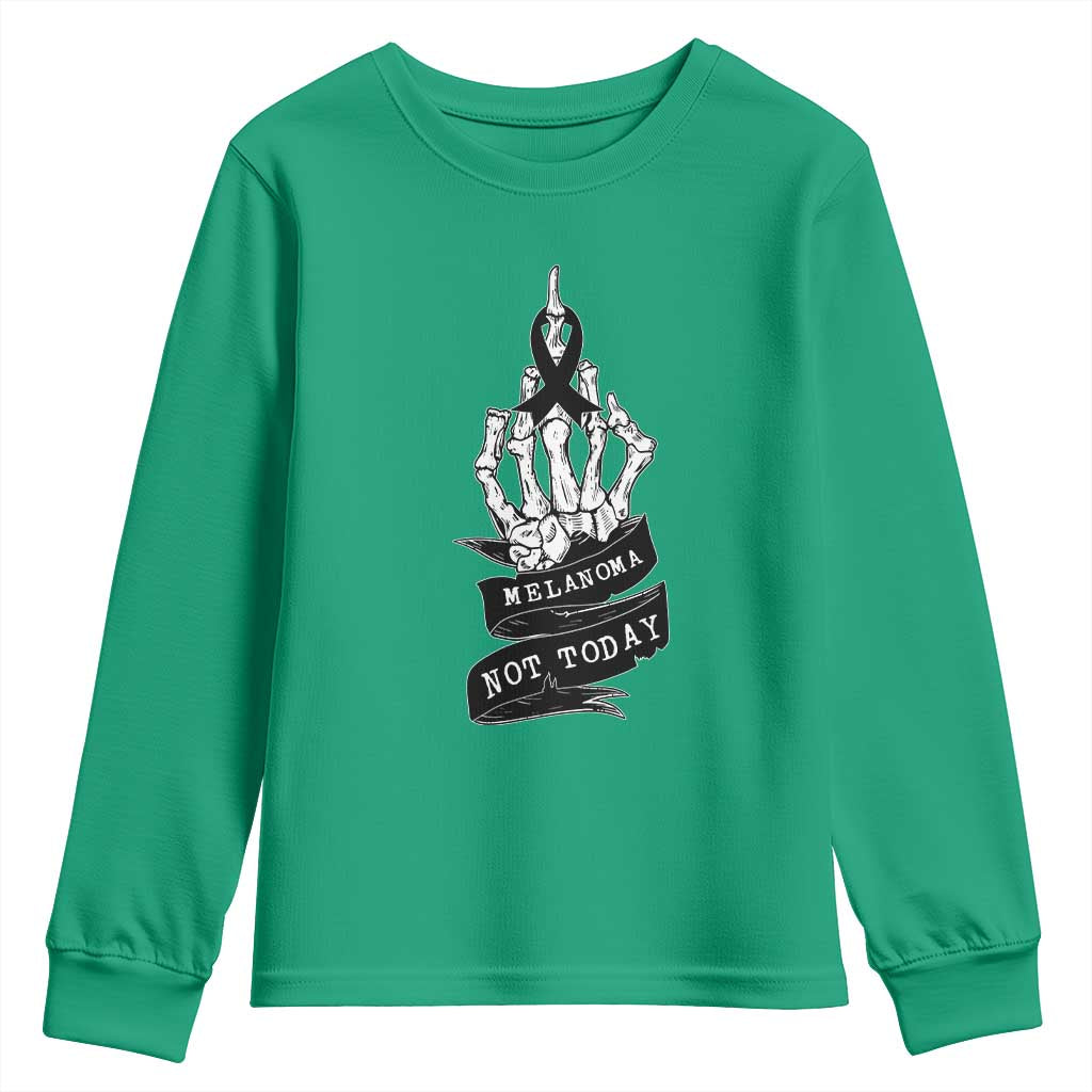 Melanoma Fighter Not Today Youth Sweatshirt Skin Cancer Awareness Gift