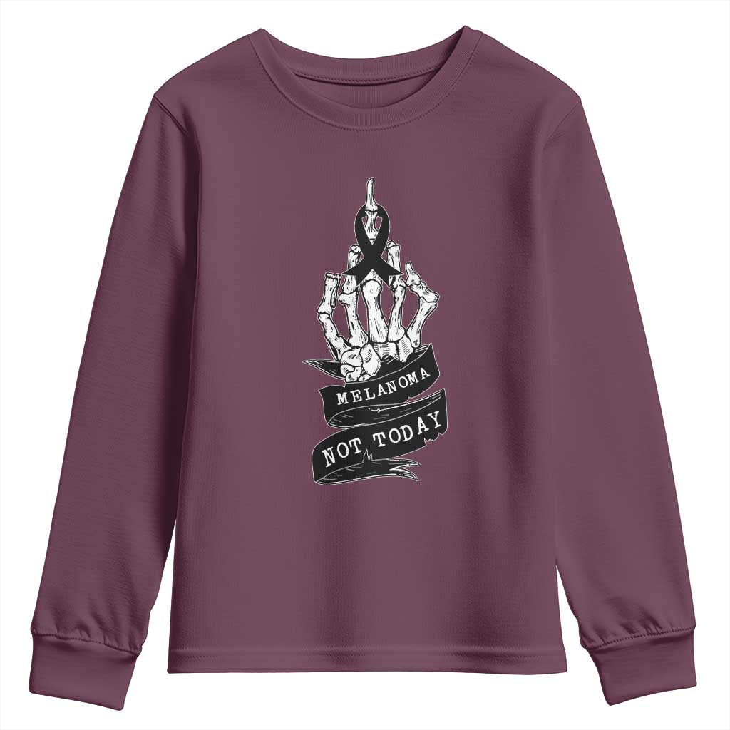 Melanoma Fighter Not Today Youth Sweatshirt Skin Cancer Awareness Gift