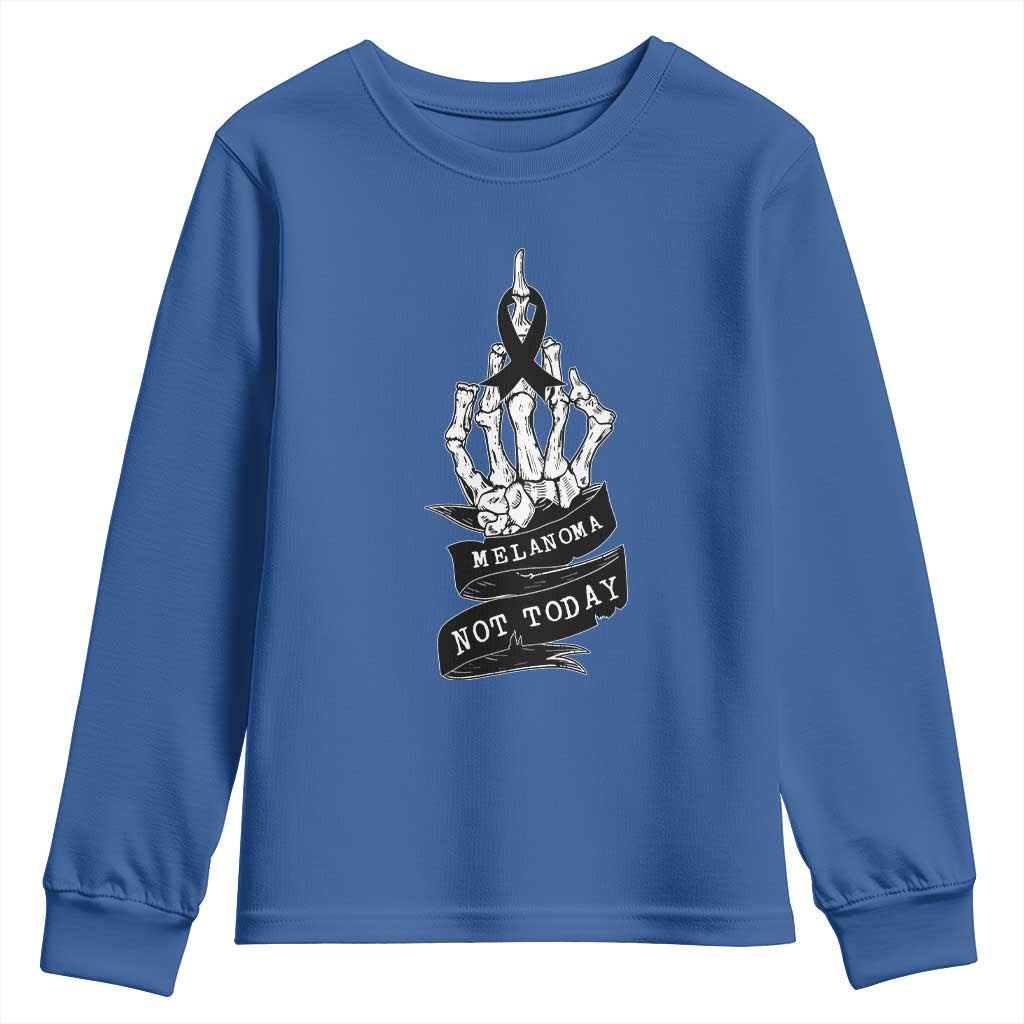 Melanoma Fighter Not Today Youth Sweatshirt Skin Cancer Awareness Gift