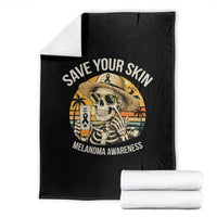 Funny Melanoma Cancer Awareness Graphic Throw Blanket Save Your Skin